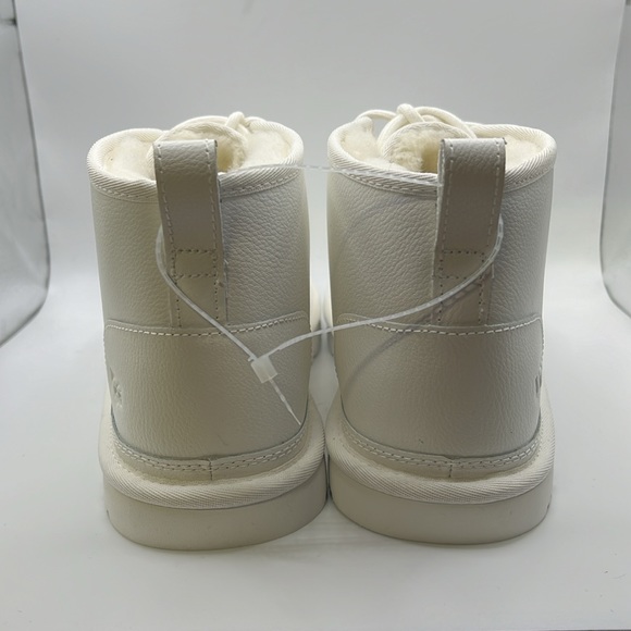 NWT Ugg Neumel Chopd Boots Chukka Shoes White Black Wool Fur Mens Size 11 - Picture 2 of 15